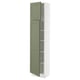 SEKTION Gabinete alto+estantes/2 puertas, blanco/Axstad gris-verde, 18x15x80 "