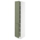 SEKTION Gabinete alto+estantes/2 puertas, blanco/Axstad gris-verde, 15x24x80 "