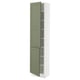 SEKTION Gabinete alto+estantes/2 puertas, blanco/Axstad gris-verde, 18x15x80 "