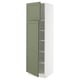 SEKTION Gabinete alto+estantes/2 puertas, blanco/Axstad gris-verde, 24x24x80 "