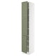 SEKTION Gabinete alto+estantes/2 puertas, blanco/Axstad gris-verde, 15x24x90 "