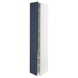 SEKTION Gabinete alto+estantes/2 puertas, blanco Axstad/mate azul, 15x24x90 "