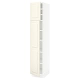 SEKTION Gabinete alto+estantes/2 puertas, blanco/Bodbyn color hueso, 15x24x80 "