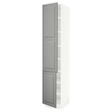 SEKTION Gabinete alto+estantes/2 puertas, blanco/Bodbyn gris, 18x24x90 "