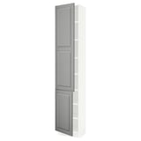 SEKTION Gabinete alto+estantes/2 puertas, blanco/Bodbyn gris, 18x15x90 "
