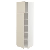 SEKTION Gabinete alto+estantes/2 puertas, blanco/Havstorp beige, 24x24x80 "