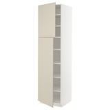 SEKTION Gabinete alto+estantes/2 puertas, blanco/Havstorp beige, 24x24x90 "