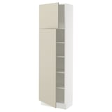 SEKTION Gabinete alto+estantes/2 puertas, blanco/Havstorp beige, 24x15x80 "