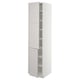 SEKTION Gabinete alto+estantes/2 puertas, blanco/Lerhyttan gris claro, 18x24x80 "