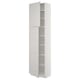 SEKTION Gabinete alto+estantes/2 puertas, blanco/Lerhyttan gris claro, 24x15x90 "