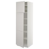 SEKTION Gabinete alto+estantes/2 puertas, blanco/Lerhyttan gris claro, 24x24x80 "