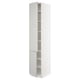 SEKTION Gabinete alto+estantes/2 puertas, blanco/Lerhyttan gris claro, 18x24x90 "