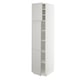 SEKTION Gabinete alto+estantes/2 puertas, blanco/Lerhyttan gris claro, 18x24x80 "
