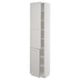 SEKTION Gabinete alto+estantes/2 puertas, blanco/Lerhyttan gris claro, 18x15x80 "