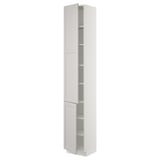 SEKTION Gabinete alto+estantes/2 puertas, blanco/Lerhyttan gris claro, 15x15x90 "