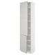 SEKTION Gabinete alto+estantes/2 puertas, blanco/Lerhyttan gris claro, 24x15x90 "