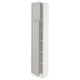 SEKTION Gabinete alto+estantes/2 puertas, blanco/Lerhyttan gris claro, 15x15x80 "