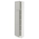 SEKTION Gabinete alto+estantes/2 puertas, blanco/Lerhyttan gris claro, 18x15x80 "