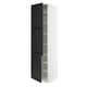 SEKTION Gabinete alto+estantes/2 puertas, blanco/Lerhyttan teñido en negro, 24x24x90 "