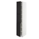 SEKTION Gabinete alto+estantes/2 puertas, blanco/Lerhyttan teñido en negro, 15x24x80 "