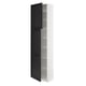 SEKTION Gabinete alto+estantes/2 puertas, blanco/Lerhyttan teñido en negro, 24x15x90 "