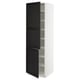 SEKTION Gabinete alto+estantes/2 puertas, blanco/Lerhyttan teñido en negro, 24x24x80 "