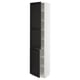 SEKTION Gabinete alto+estantes/2 puertas, blanco/Lerhyttan teñido en negro, 18x15x80 "
