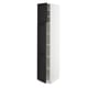 SEKTION Gabinete alto+estantes/2 puertas, blanco/Lerhyttan teñido en negro, 15x24x80 "