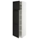 SEKTION Gabinete alto+estantes/2 puertas, blanco/Lerhyttan teñido en negro, 24x24x80 "
