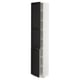 SEKTION Gabinete alto+estantes/2 puertas, blanco/Lerhyttan teñido en negro, 15x15x80 "