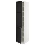 SEKTION Gabinete alto+estantes/2 puertas, blanco/Lerhyttan teñido en negro, 18x24x80 "