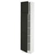 SEKTION Gabinete alto+estantes/2 puertas, blanco/Lerhyttan teñido en negro, 18x15x80 "