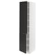 SEKTION Gabinete alto+estantes/2 puertas, blanco/Nickebo antracita mate, 18x24x80 "