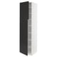 SEKTION Gabinete alto+estantes/2 puertas, blanco/Nickebo antracita mate, 24x24x90 "