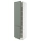 SEKTION Gabinete alto+estantes/2 puertas, blanco/Nickebo verde grisáceo mate, 24x24x90 "