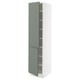 SEKTION Gabinete alto+estantes/2 puertas, blanco/Nickebo verde grisáceo mate, 18x24x80 "
