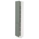 SEKTION Gabinete alto+estantes/2 puertas, blanco/Nickebo verde grisáceo mate, 15x15x80 "