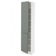 SEKTION Gabinete alto+estantes/2 puertas, blanco/Nickebo verde grisáceo mate, 18x15x80 "