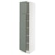 SEKTION Gabinete alto+estantes/2 puertas, blanco/Nickebo verde grisáceo mate, 18x24x80 "