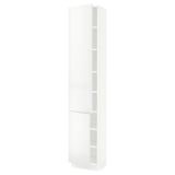 SEKTION Gabinete alto+estantes/2 puertas, blanco/Ringhult blanco, 18x15x90 "
