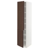 SEKTION Gabinete alto+estantes/2 puertas, blanco/Sinarp marrón, 18x24x80 "
