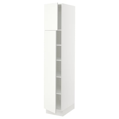 SEKTION Gabinete alto+estantes/2 puertas, blanco/Vallstena blanco, 15x24x80 "