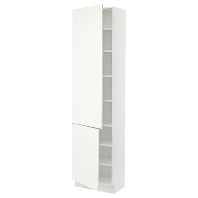 SEKTION Gabinete alto+estantes/2 puertas, blanco/Vallstena blanco, 24x15x90 "