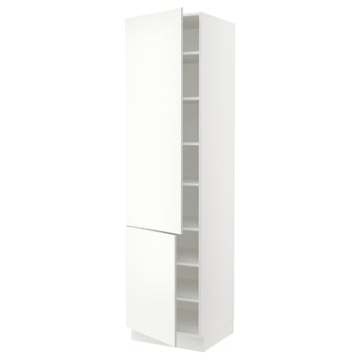 SEKTION Gabinete alto+estantes/2 puertas, blanco/Vallstena blanco, 24x24x90 "