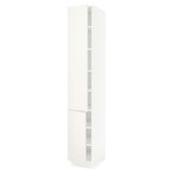 SEKTION Gabinete alto+estantes/2 puertas, blanco/Veddinge blanco, 15x24x90 "