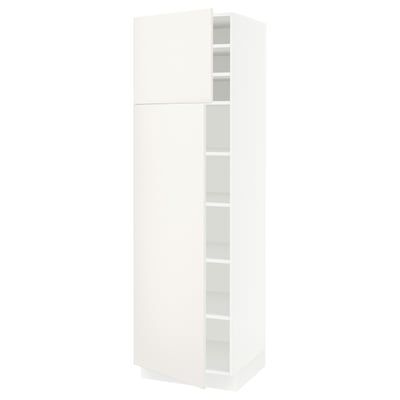 SEKTION Gabinete alto+estantes/2 puertas, blanco/Veddinge blanco, 24x24x80 "