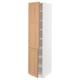 SEKTION Gabinete alto+estantes/2 puertas, blanco/Vedhamn roble, 18x24x80 "