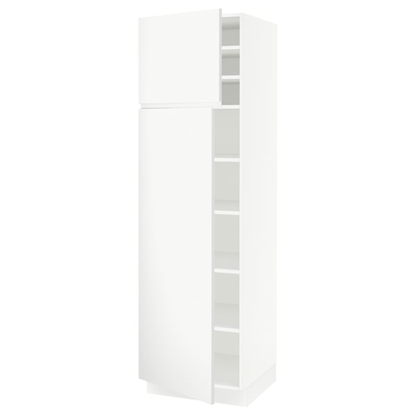 SEKTION Gabinete alto+estantes/2 puertas, blanco/Voxtorp blanco mate, 24x24x80 "