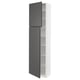 SEKTION Gabinete alto+estantes/2 puertas, blanco/Voxtorp gris oscuro, 24x15x90 "