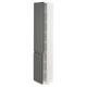 SEKTION Gabinete alto+estantes/2 puertas, blanco/Voxtorp gris oscuro, 15x15x80 "